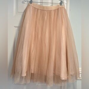 Badgley Mischka Pink Ruffled Midi Skirt